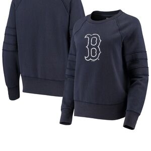 Women's Boston Red Sox Touch Navy Bases Loaded Scoop Neck Sweatshirt